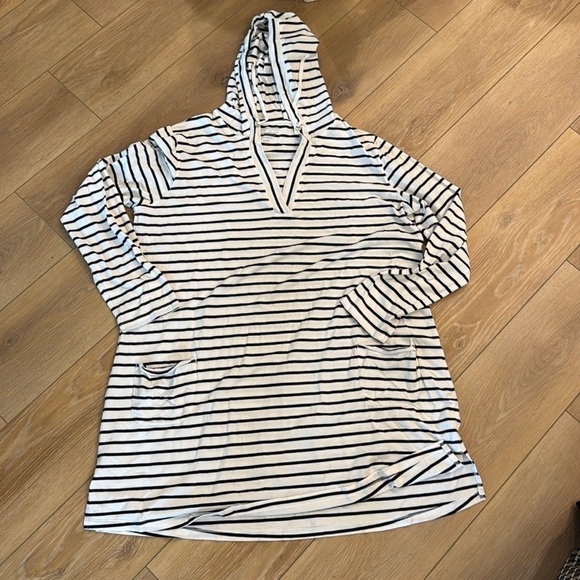 Women's Catalina Beach Cover-Up Dress White/Navy Stripe size XXL - Picture 3 of 10